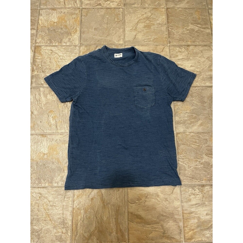 Todd Snyder Indigo Slub Cotton Pocket T-Shirt Men's Medium Blue Crew Neck